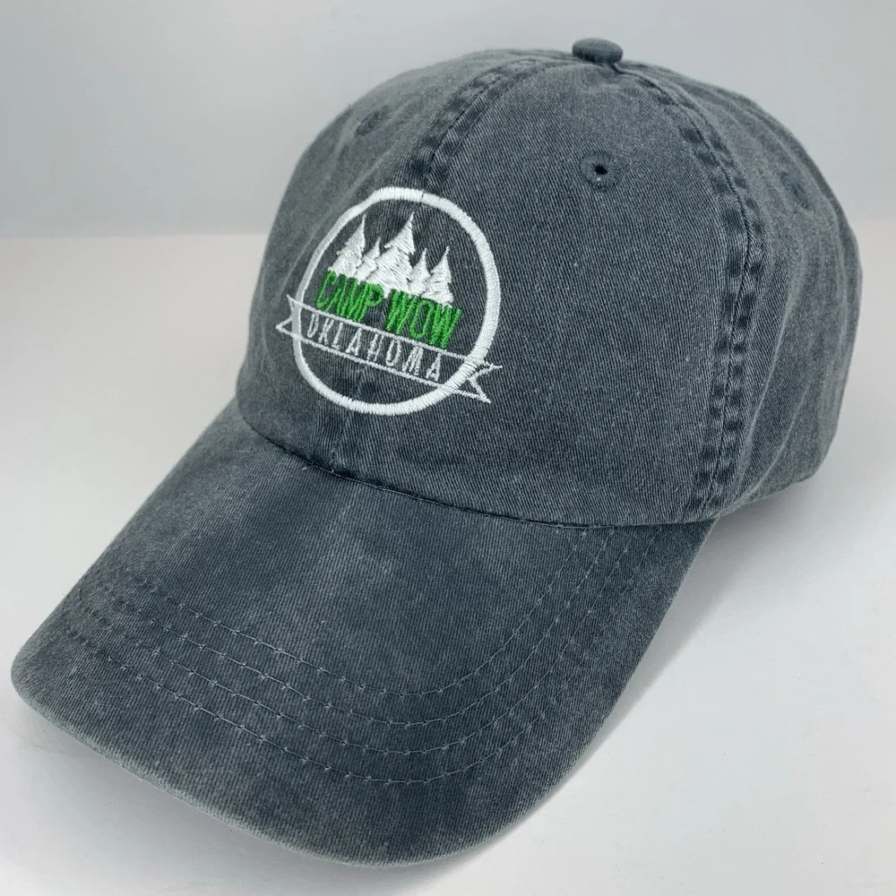 CAMP WOW Oklahoma Hat Gray Adjustable OSFM Strapback Baseball Cap
